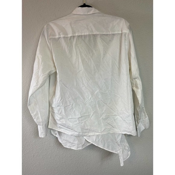 Zara asymmetric western ruffle long sleeve blouse with tassle detail size L - Picture 7 of 8